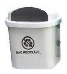 Cesto Individual Coleta Seletiva 40 L Para Poste Ou Parede:Cinza - 2