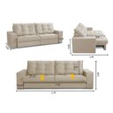 Ver imagem 2 de Sofá Retrátil e Reclinável 2 Lugares 1,70m com Molas Giovana Suede Bege Madelina Decor