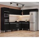 Ver imagem 2 de Armário de Cozinha Modulada de Canto 8 Peças Cp01 Balcão Preto - Lumil