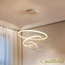 Lustre Led 3 Anéis Moderno 89w 60cm Branco C/ Controle - 7