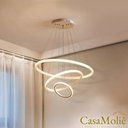 Ver imagem 7 de Lustre Led 3 Anéis Moderno 89w 60cm Branco C/ Controle