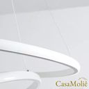 Ver imagem 3 de Lustre Led 3 Anéis Moderno 89w 60cm Branco C/ Controle