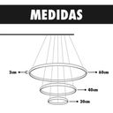 Ver imagem 6 de Lustre Led 3 Anéis Moderno 89w 60cm Branco C/ Controle