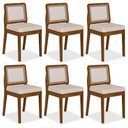 Ver imagem 1 de Kit 6 Cadeiras Sextavada Sydney Freijó/bouclé Off White - M. Arapongas Freijó/bouclé Off White