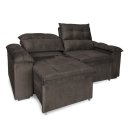 Ver imagem 3 de Sofá Retrátil e Reclinável 2 Lugares Verona 2,00m - Élpis Móveis - Veludo Marrom