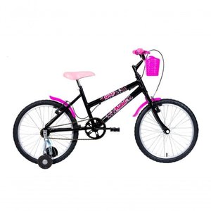 Bicicleta Aro 20 Infantil Mtb Girl com Roda Lateral - Preto