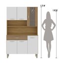 Ver imagem 4 de Armário de Cozinha Compacta Mdf 6 Portas Paris Plus - Freijó/supremo/com Ripado