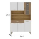 Ver imagem 2 de Armário de Cozinha Compacta Mdf 6 Portas Paris Plus - Freijó/supremo/com Ripado