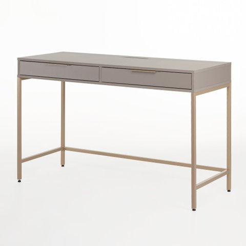 Escrivaninha Penteadeira Square 2 Gavetas 120 Cm X 48 Cm Nude Gianduia