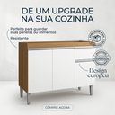 Ver imagem 3 de Armário Balcão Gabinete Jade 1m sem Tampo P/ Pia Cozinha Compacta Modulada Gourmet Dispensa 3 Ptas 1