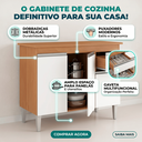 Ver imagem 4 de Armário Balcão Gabinete Jade 1m sem Tampo P/ Pia Cozinha Compacta Modulada Gourmet Dispensa 3 Ptas 1