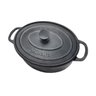 Caçarola em Ferro Oval Estilo Alça e Tampa Preta 29x23cm 5L - 2