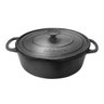 Caçarola em Ferro Oval Estilo Alça e Tampa Preta 29x23cm 5L - 1