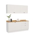 Ver imagem 3 de Cozinha Compacta Modulada 6 Portas 3 Gavetas 100% MDF 2 Tampos Sevilha Branco/Artico