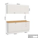 Ver imagem 4 de Cozinha Compacta Modulada 6 Portas 3 Gavetas 100% MDF 2 Tampos Sevilha Branco/Artico