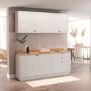 Ver imagem 1 de Cozinha Compacta Modulada 6 Portas 3 Gavetas 100% MDF 2 Tampos Sevilha Branco/Artico