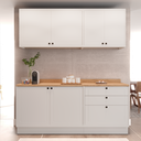 Ver imagem 2 de Cozinha Compacta Modulada 6 Portas 3 Gavetas 100% MDF 2 Tampos Sevilha Branco/Artico