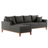 Sofá Beny com Chaise Esquerda, 1,40x2,60m, 4 Lugares, Linho, Base em Madeira. (grafite) - 1