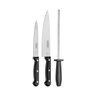 Jogo de Facas com Chaira Tramontina com Laminas em Aço Inox e Cabos de Polipropileno Preto 3 Peças - 2