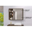 Ver imagem 3 de Espelheira para Banheiro C/ Porta Espelho e Prateleiras 80cm - Avelato