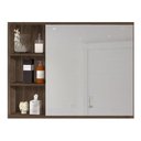 Ver imagem 2 de Espelheira para Banheiro C/ Porta Espelho e Prateleiras 80cm - Avelato