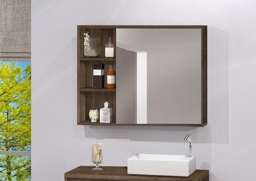 Espelheira Para Banheiro C/ Porta Espelho E Prateleiras 80cm - Avelato - 1