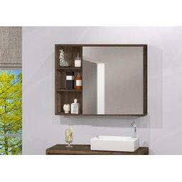 Espelheira Para Banheiro C/ Porta Espelho E Prateleiras 80cm - Avelato - 1