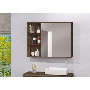Espelheira Para Banheiro C/ Porta Espelho E Prateleiras 80cm - Avelato