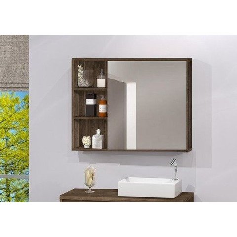 Espelheira para Banheiro C/ Porta Espelho e Prateleiras 80cm - Avelato