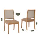 Ver imagem 2 de Kit 2 Cadeiras Buriti em Madeira Tauari Assento Estofado e Tela Sintética para Sala de Jantar