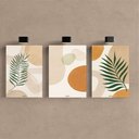 Ver imagem 2 de Kit 3 Quadro Decorativo Arte Moderna Luxo Sala Boho Abstrato Qualidade Premium 28x20cm
