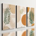 Ver imagem 1 de Kit 3 Quadro Decorativo Arte Moderna Luxo Sala Boho Abstrato Qualidade Premium 28x20cm