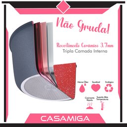 Kit 2 Caçarolas Indução Cerâmica 3,7mm 22cm Onix - 2