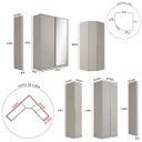 Ver imagem 5 de Roupeiro Bend Mdf 504cm 6 Portas Lateral Curva C/ Espelho Grigio Rpx1