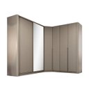 Ver imagem 2 de Roupeiro Bend Mdf 504cm 6 Portas Lateral Curva C/ Espelho Grigio Rpx1