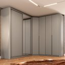 Ver imagem 1 de Roupeiro Bend Mdf 504cm 6 Portas Lateral Curva C/ Espelho Grigio Rpx1