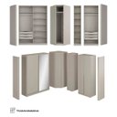 Ver imagem 4 de Roupeiro Bend Mdf 504cm 6 Portas Lateral Curva C/ Espelho Grigio Rpx1