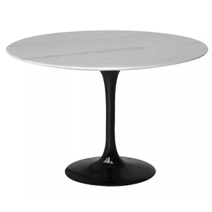 Mesa de Jantar Tulipa Saarinen Redonda 150 Cm Mármore Branco Extra Linn Design Mesa de Jantar Tulipa