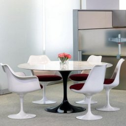 Mesa de Jantar Tulipa Saarinen Redonda 150 Cm Mármore Branco Extra Linn Design Mesa de Jantar Tulipa - 4
