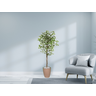 Planta Artificial Ficus Verde Creme 1,5 kit + Vaso E. Bege 30 cm - 2