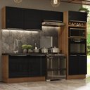 Ver imagem 1 de Armário de Cozinha Completa 270cm Rustic/Preto Lux Madesa 01