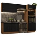 Ver imagem 3 de Armário de Cozinha Completa 270cm Rustic/Preto Lux Madesa 01