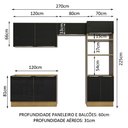Ver imagem 4 de Armário de Cozinha Completa 270cm Rustic/Preto Lux Madesa 01