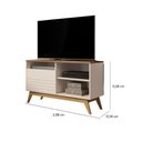 Ver imagem 3 de Rack Bancada Retrô TV até 46 Polegadas com 1 Porta e Nichos Wood Fenix:Off White/Freijó