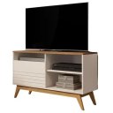Ver imagem 2 de Rack Bancada Retrô TV até 46 Polegadas com 1 Porta e Nichos Wood Fenix:Off White/Freijó