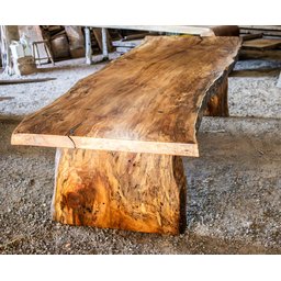 Mesa de Jantar Rústica Maciça em Madeira Plátano 320x100 a 110 - Mesa para 12 Pessoas - 2