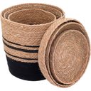 Ver imagem 2 de Cesta Fibra Preto 3pç com Tampa