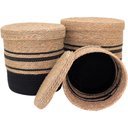 Ver imagem 3 de Cesta Fibra Preto 3pç com Tampa