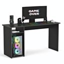 Ver imagem 2 de Mesa Escrivaninha Gamer Hunder Preta 115cm com Nichos e Espaço para Cpu