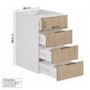 Ver imagem 3 de Balcão Planejado Suspenso 4 Gavetas 40cm sem Tampo sem Rodapé Ipanema CabeCasa MadeiraOriginals Branco/Acácia